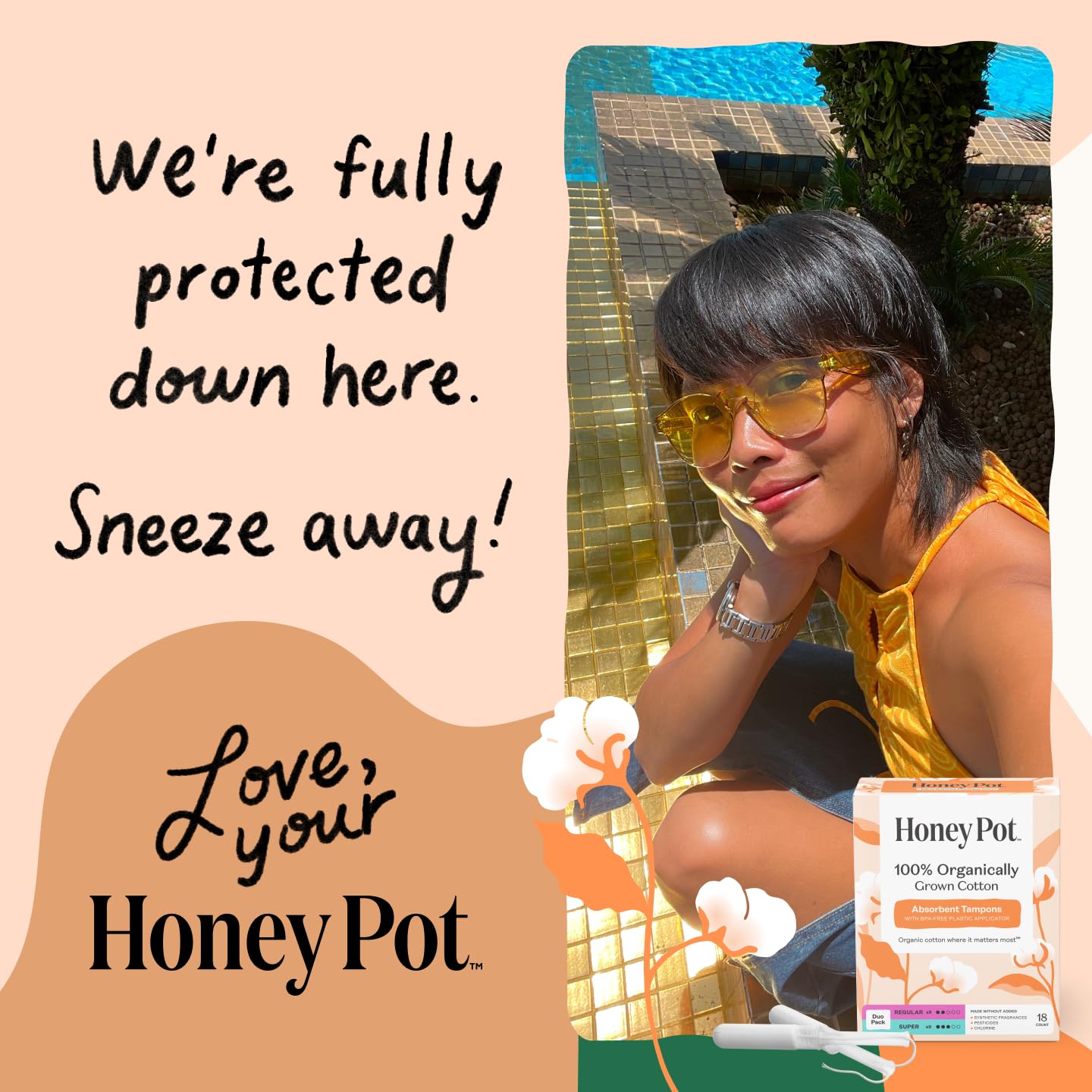 The Honey Pot Company empaque abierto mostrando contenidos claros