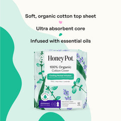 The Honey Pot Company compresa en uso nocturno sobre la cama para descanso sin filtraciones