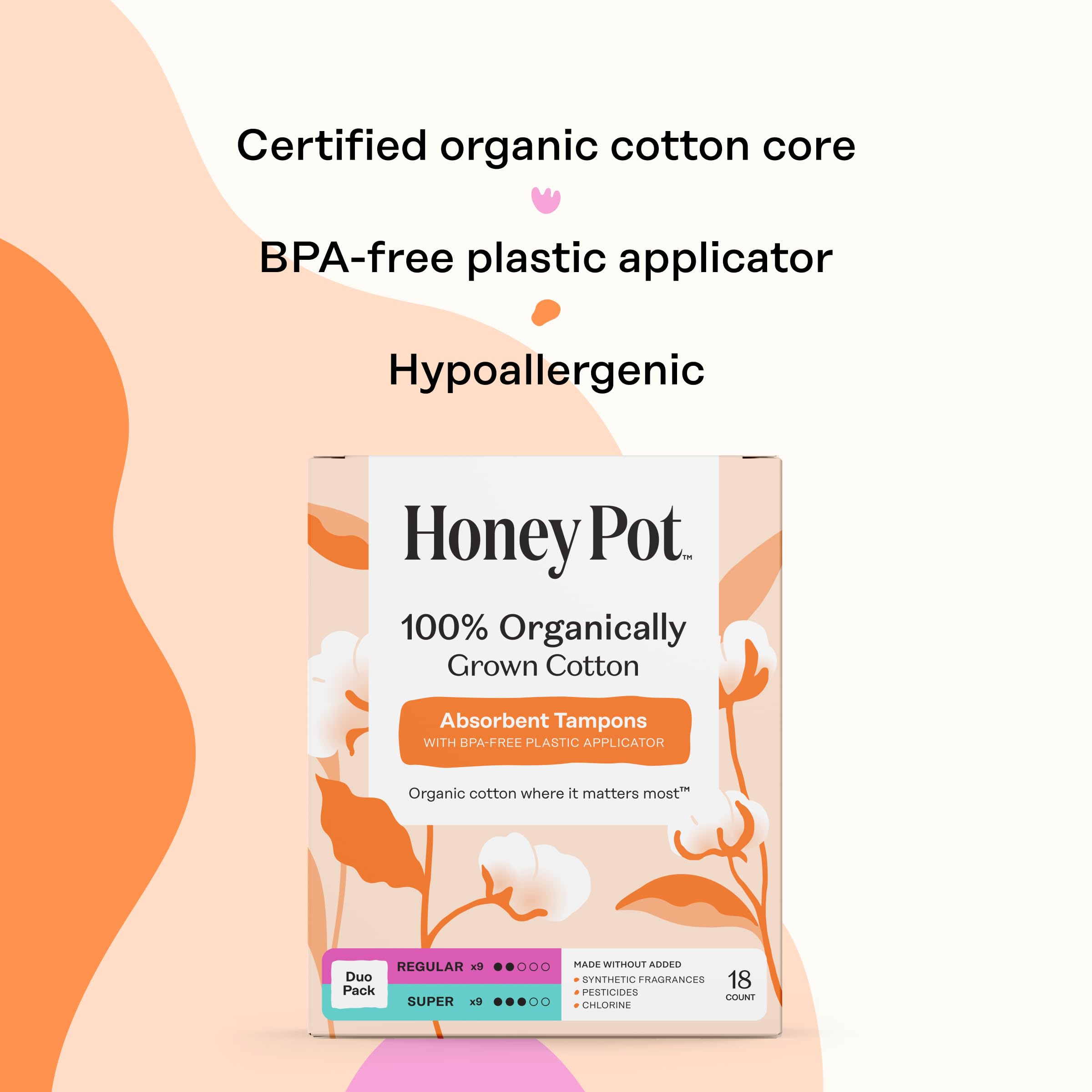 The Honey Pot Company comparación de tamaño para visualizar ajuste y cobertura