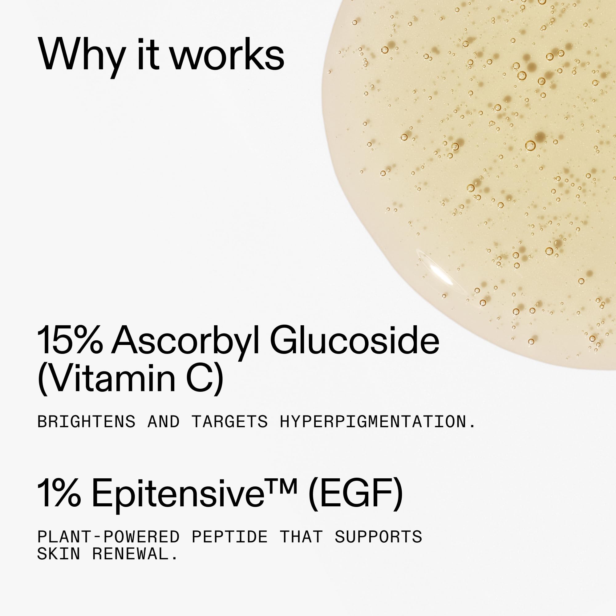 The INKEY List — etiqueta con ingredientes clave y estabilidad de vitamina C