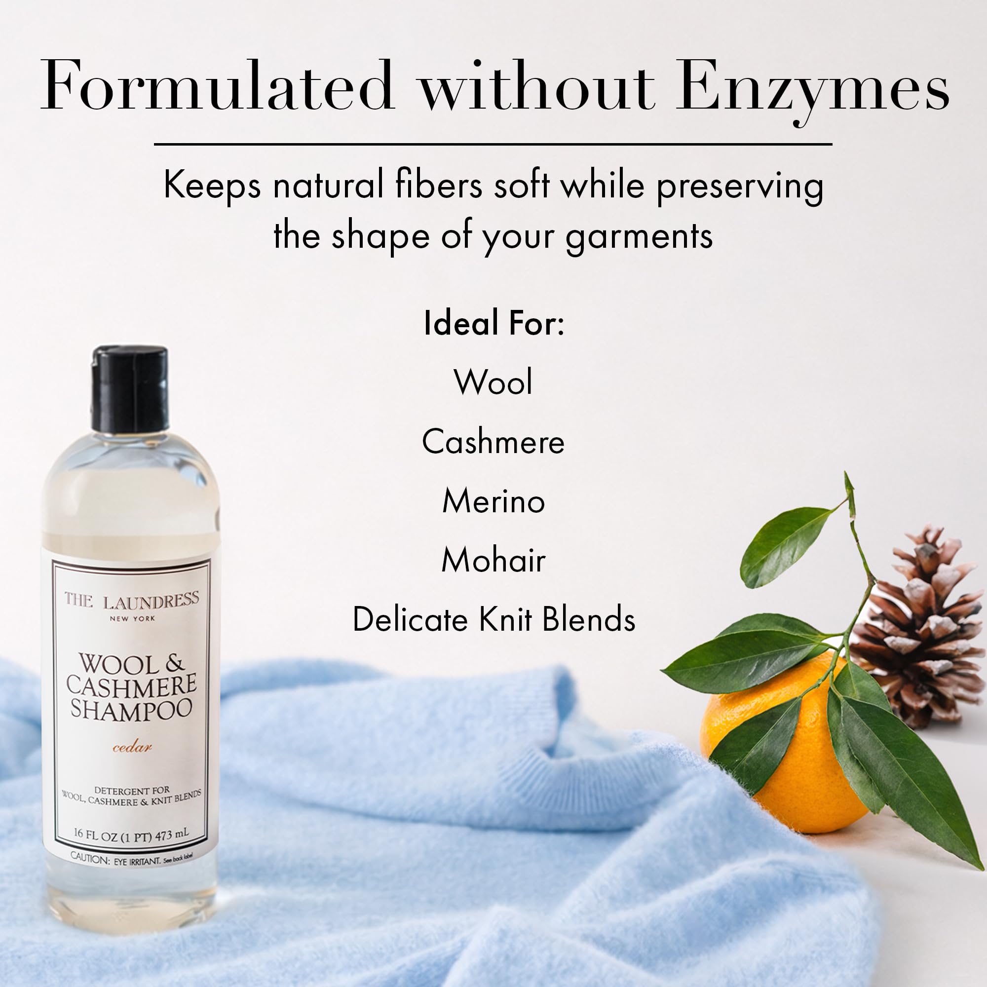 The Laundress etiqueta legible en botella, guía de uso y dosificación eficiente