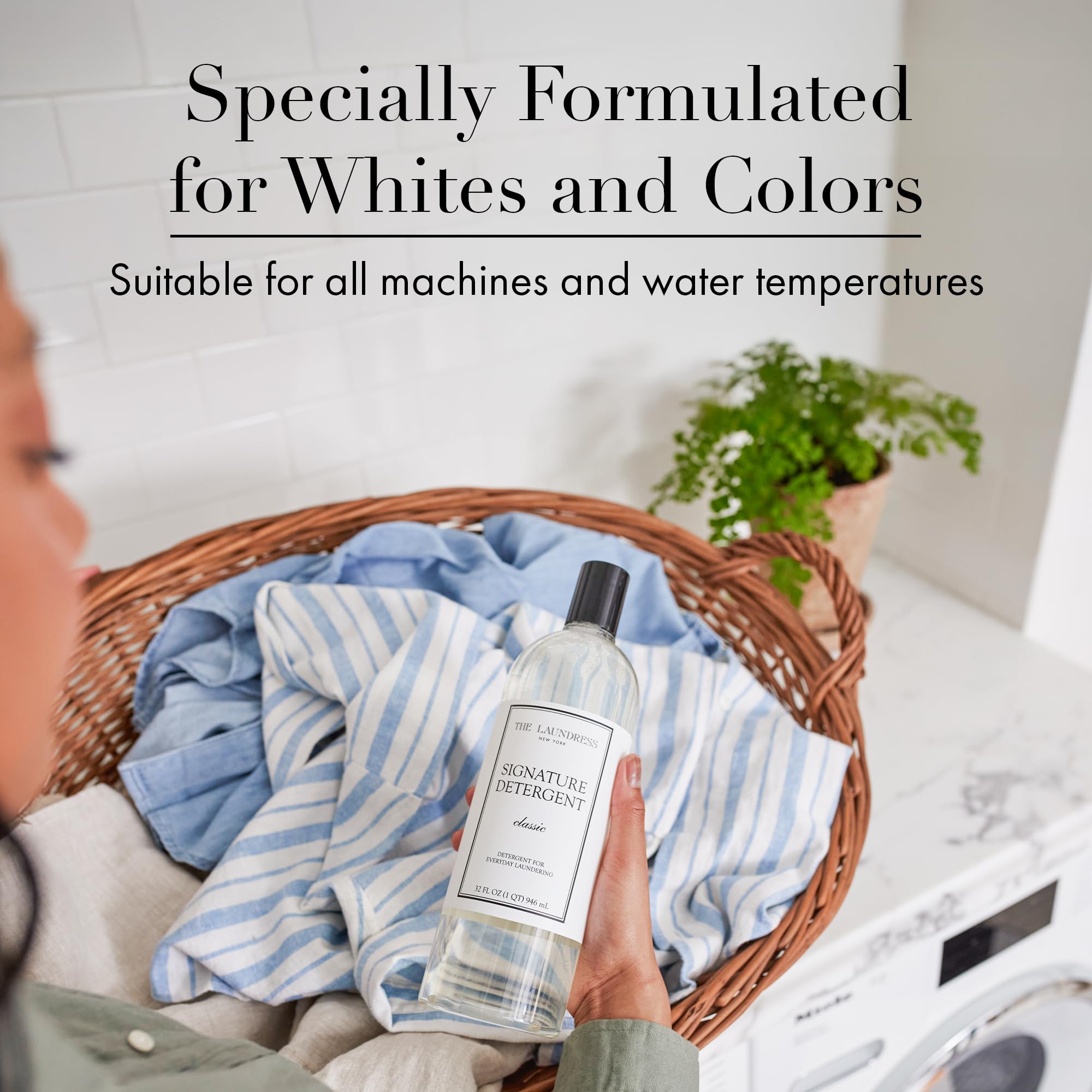 The Laundress envase con etiqueta Classic que comunica fragancia refinada
