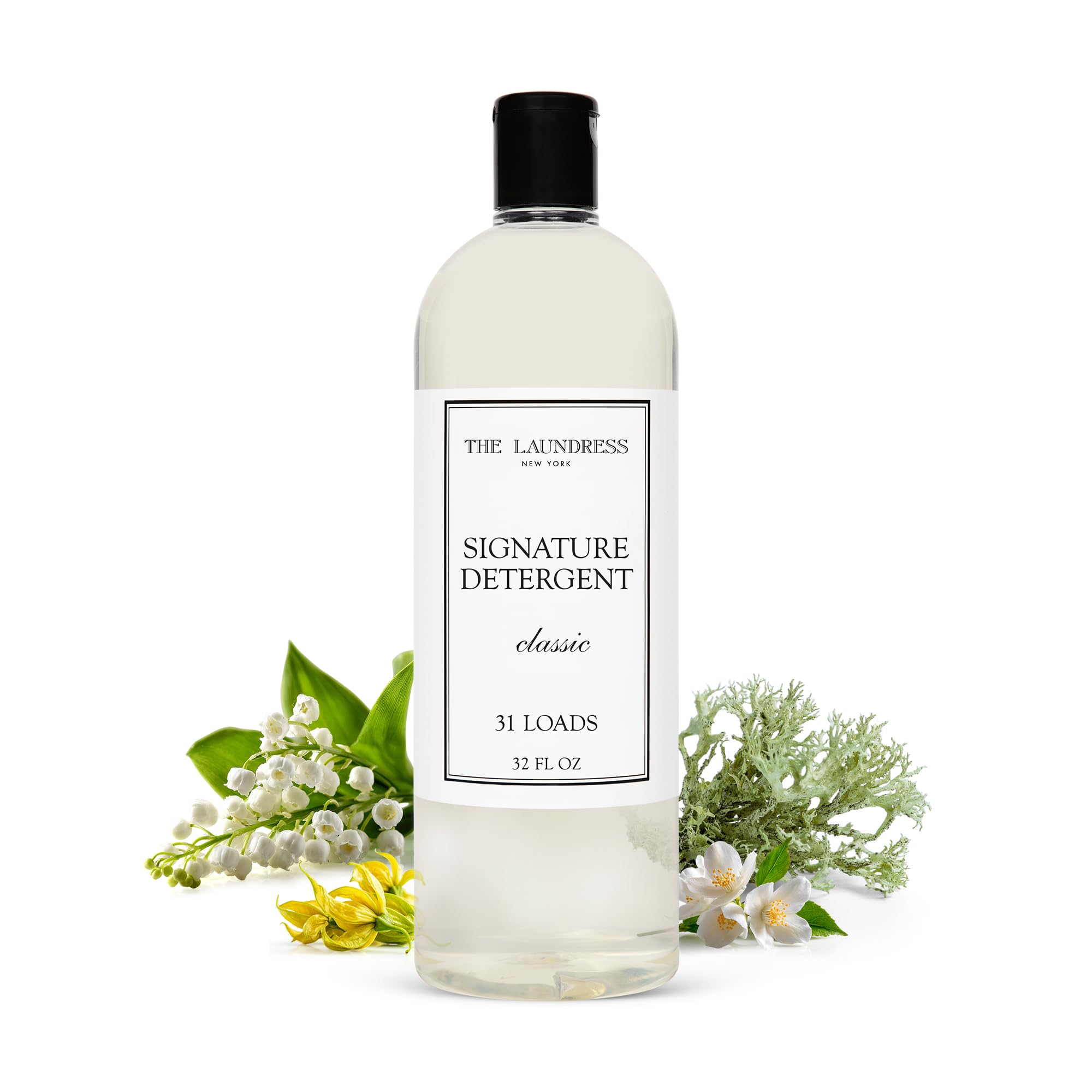The Laundress frasco frontal mostrando etiqueta clara y fácil dosificación