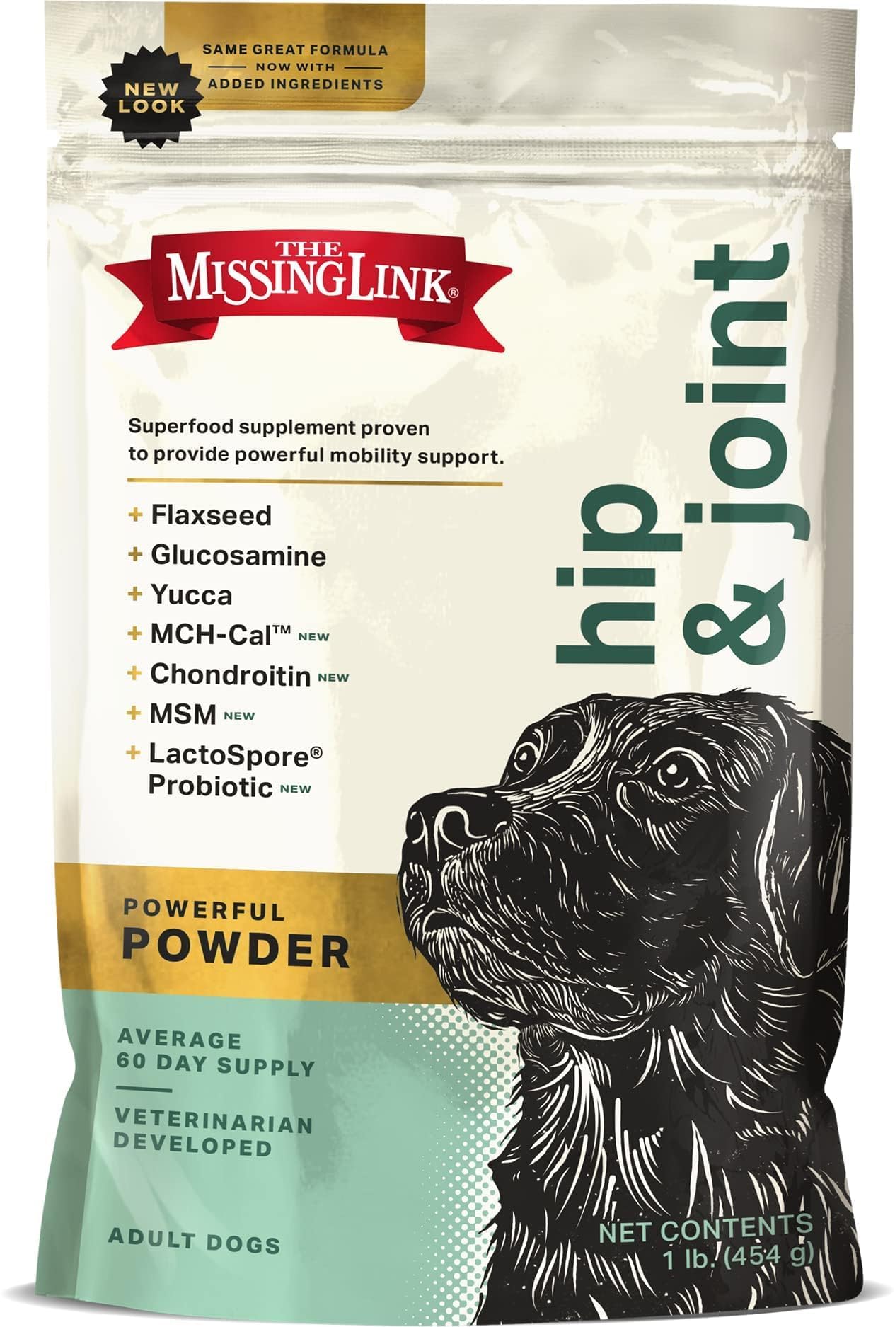 The Missing Link bolsa frontal mostrando el envase y beneficios