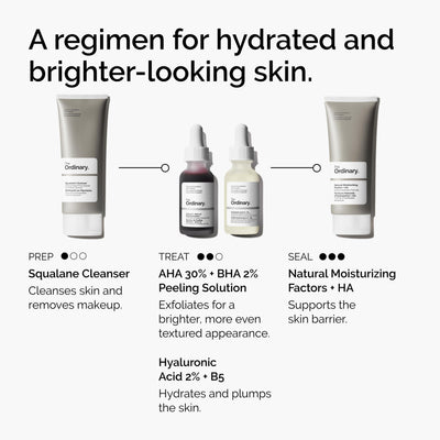 The Ordinary comparación de tamaño de las botellas 1 fl oz para referencia de cantidad