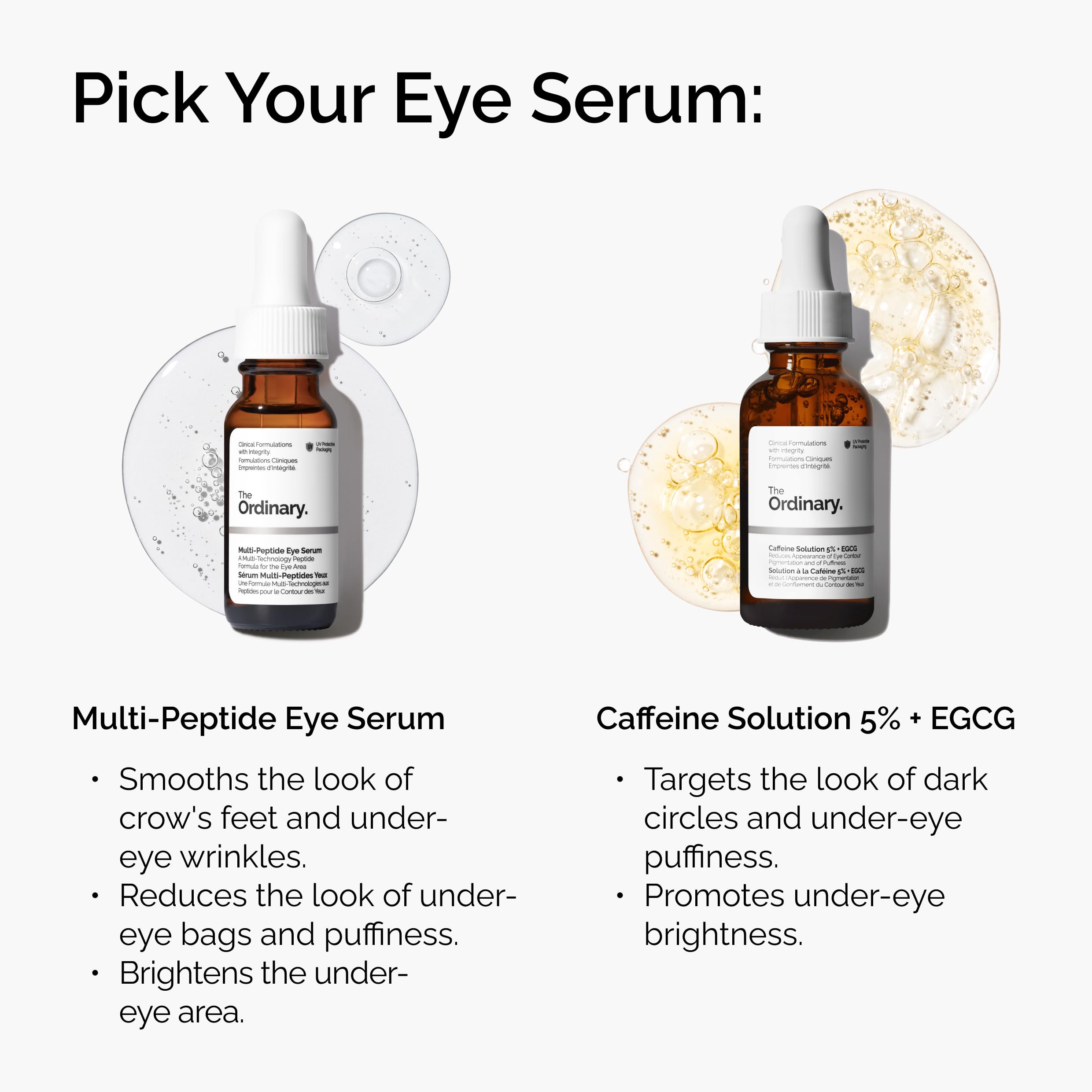 The Ordinary etiqueta con lista de ingredientes, transparencia y concentración activa