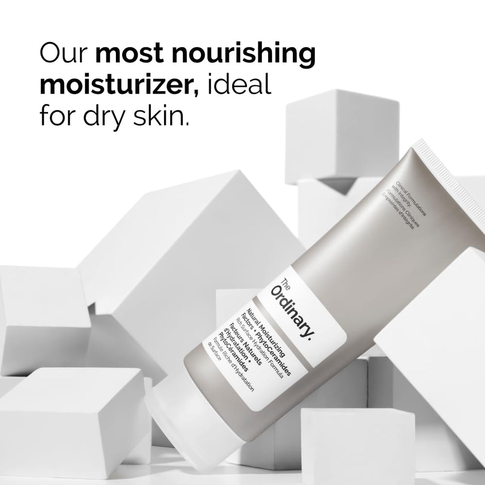 The Ordinary product bottles beside ruler showing sizes included for regimen