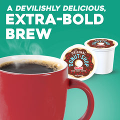 Keurig machine brewing The Original Donut Shop pod, highlighting fast single-serve convenience