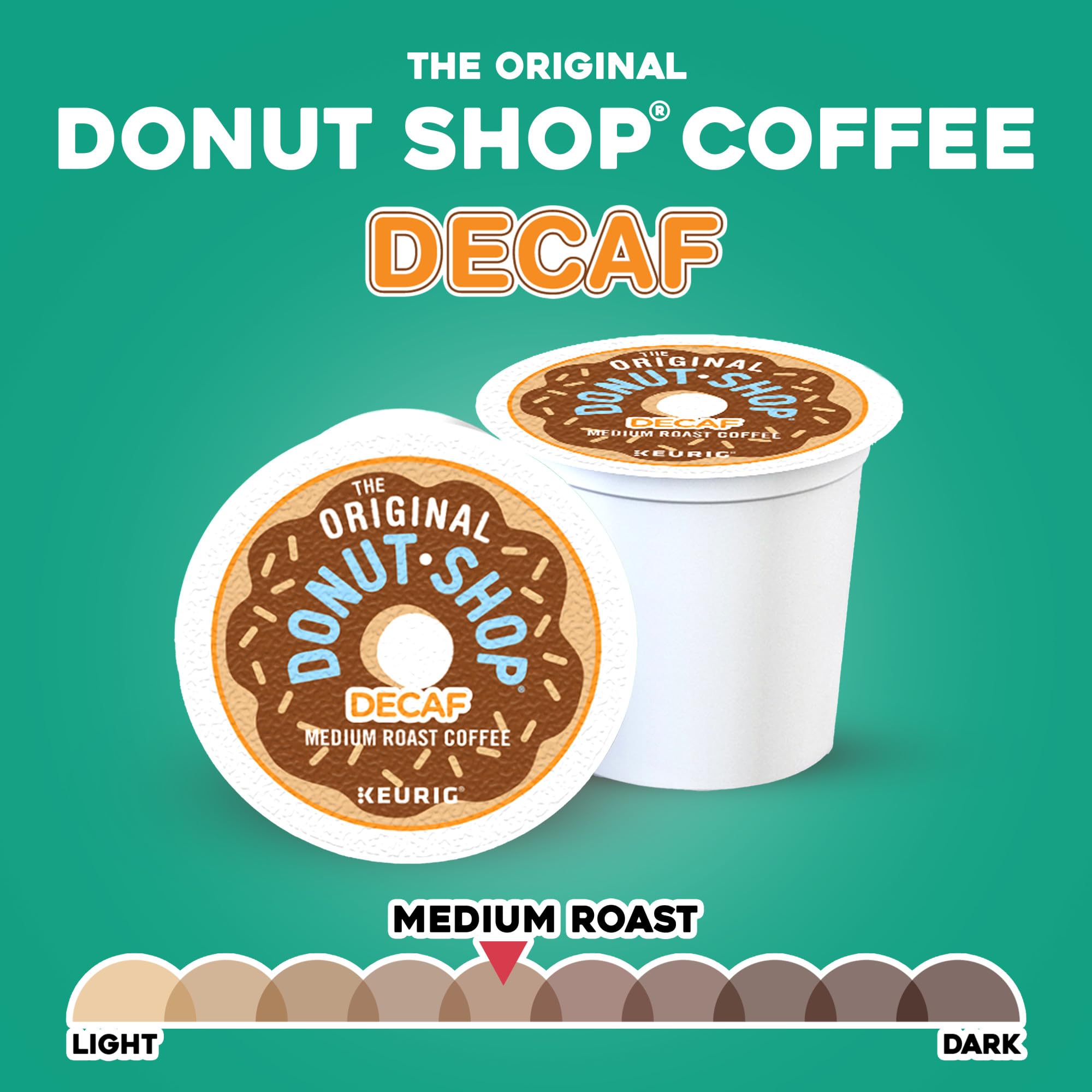 The Original Donut Shop cápsula junto a regla para comparar tamaño 12 oz