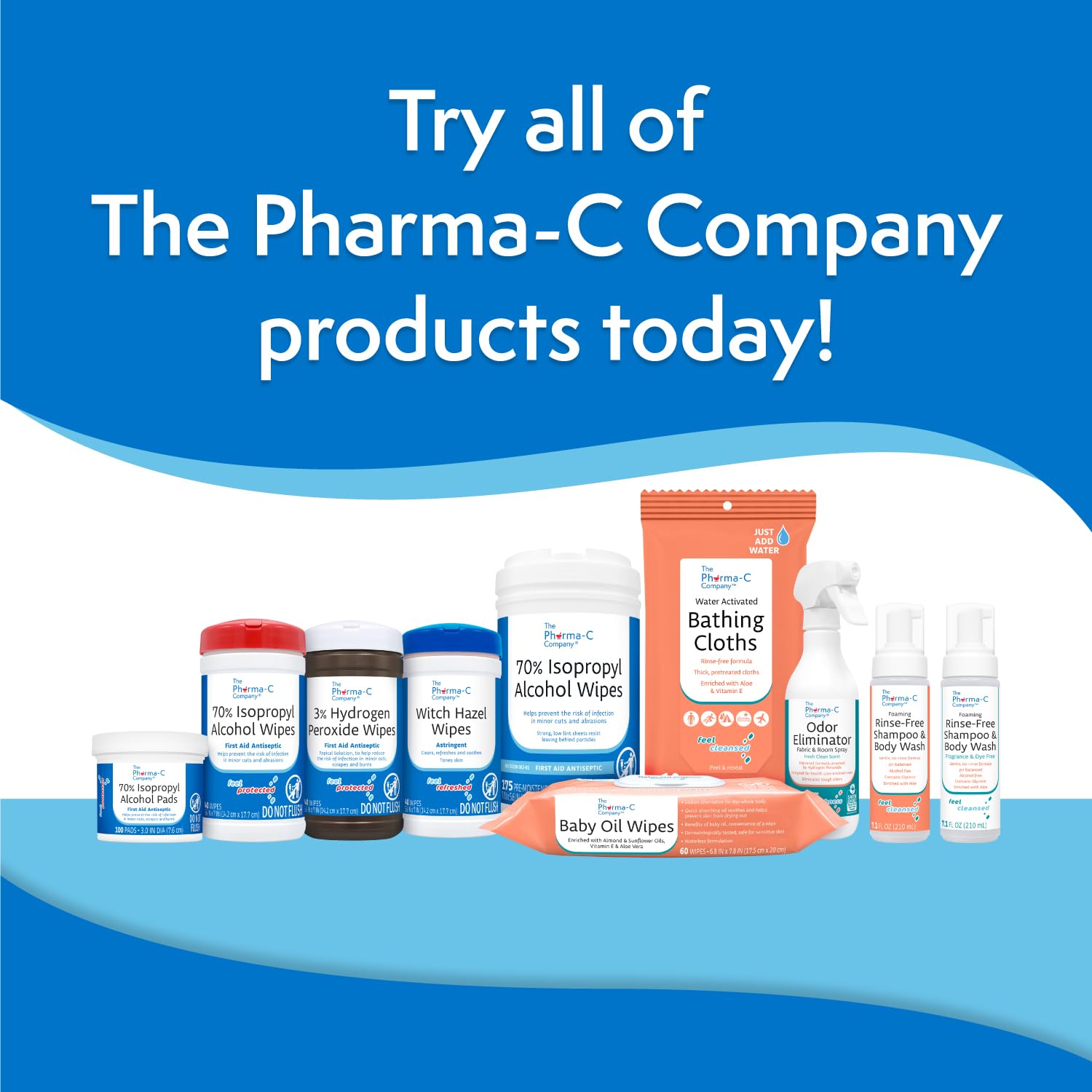 The Pharma-C Company etiqueta con ingredientes y precauciones visibles