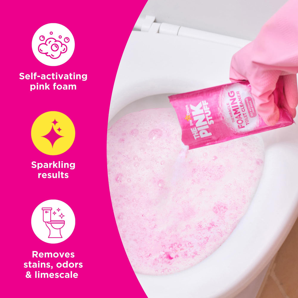 Stardrops The Pink Stuff kit en baño ambientado muestra resultados brillantes y acabado profesional