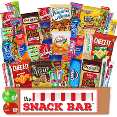 The Snack Bar caja frontal abierta mostrando surtido y conveniencia para compartir