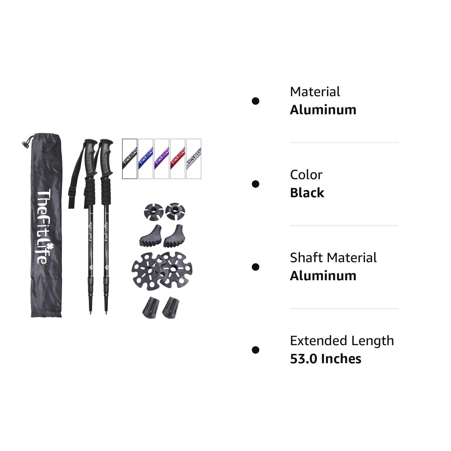 TheFitLife poles next to a water bottle showing lightweight scale