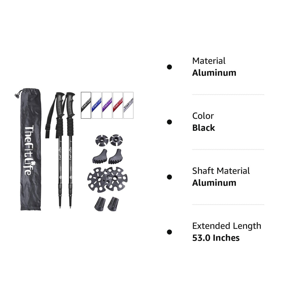 TheFitLife poles next to a water bottle showing lightweight scale