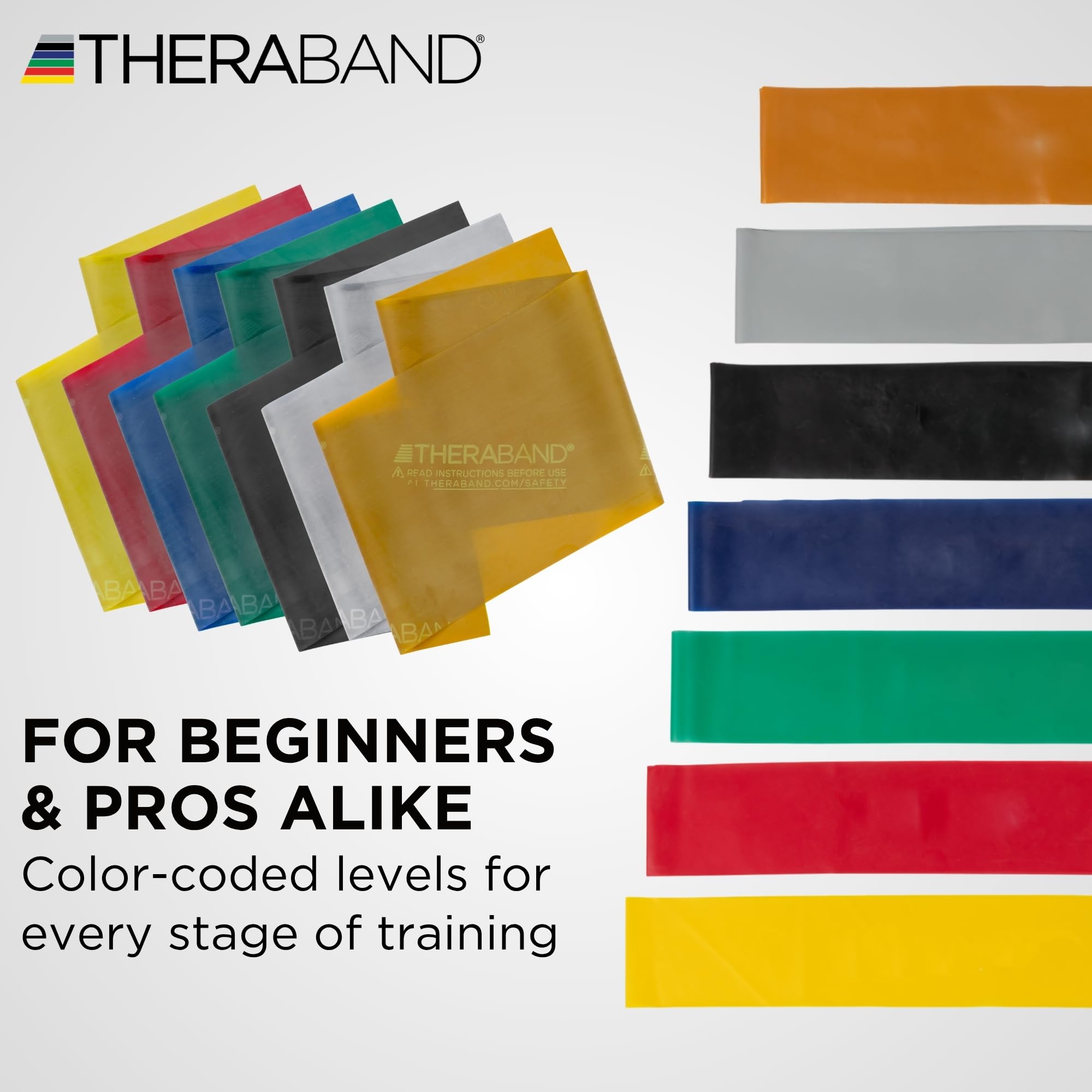 THERABAND detalle de material y bordes reforzados para durabilidad prolongada