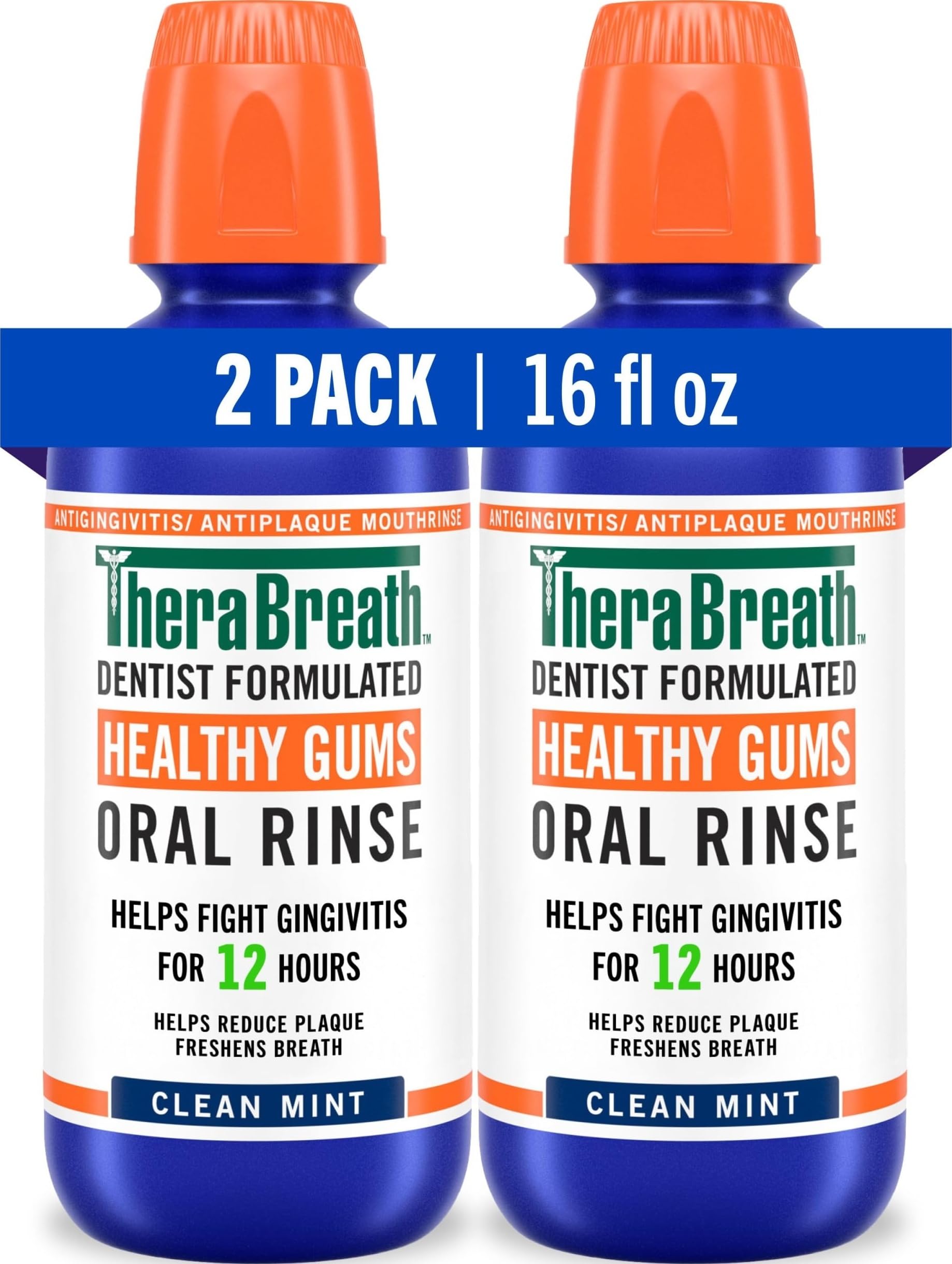 TheraBreath frontal paquete dos botellas mostrando valor y ventaja