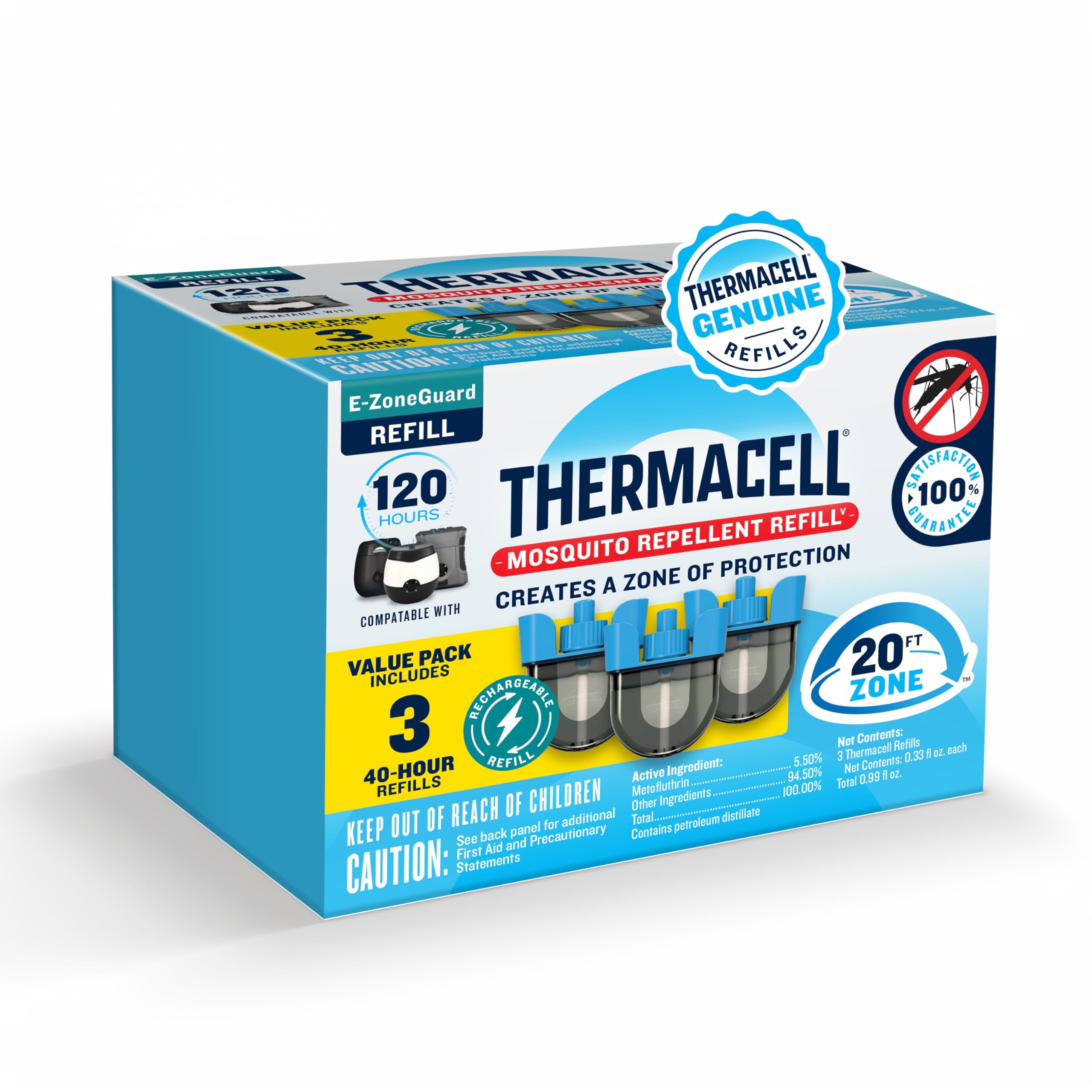 Thermacell empaque frontal mostrando recargas y ahorro
