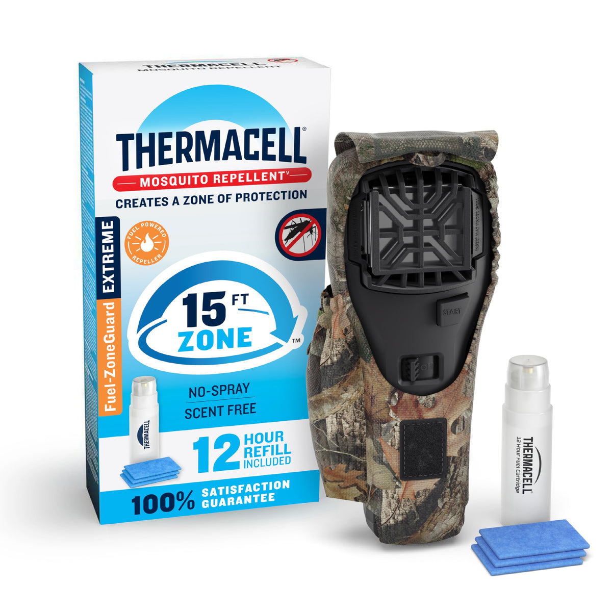 Thermacell Fuel-ZoneGuard front view showing compact rugged design and portability