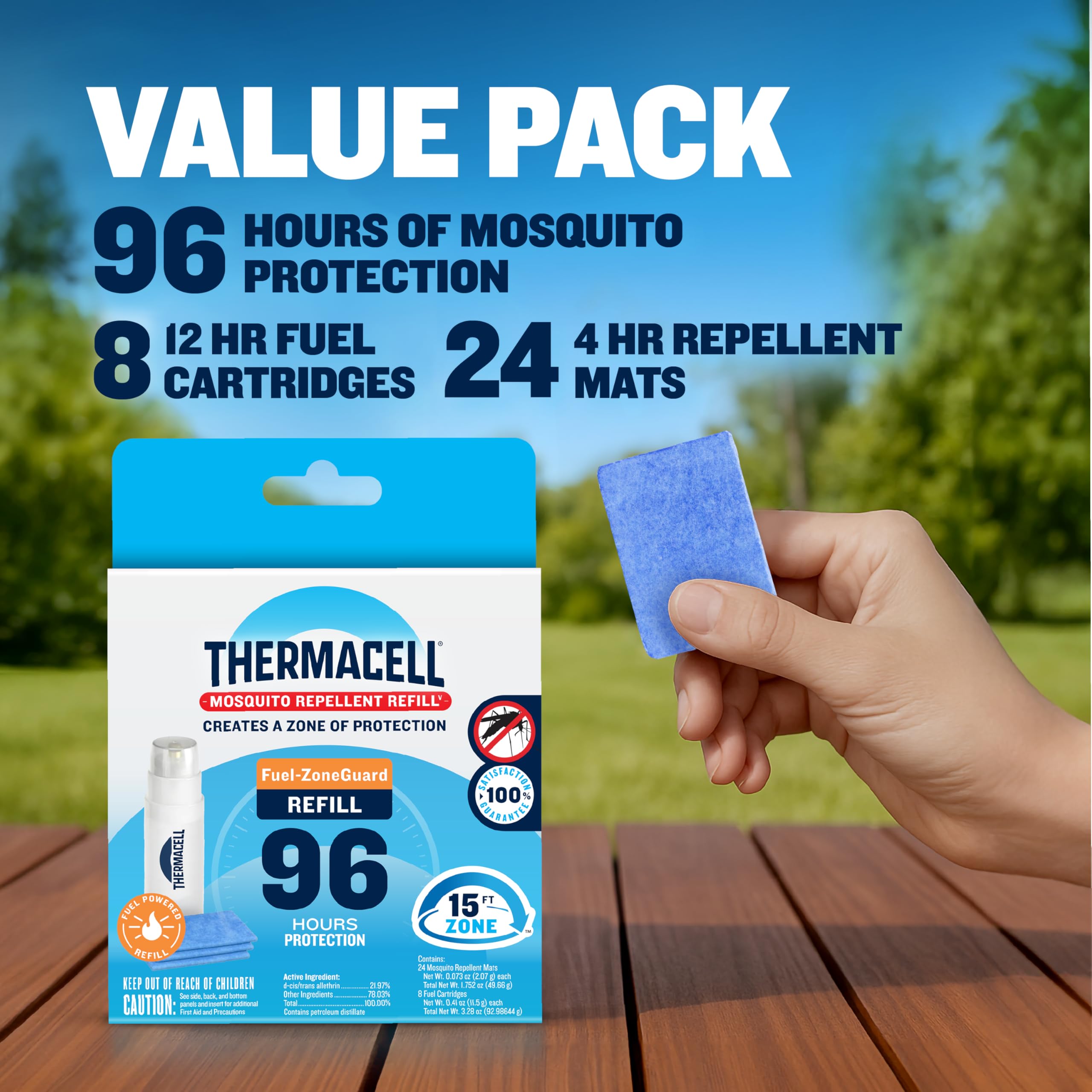 Thermacell mat heating on unit demonstrating active repellent release