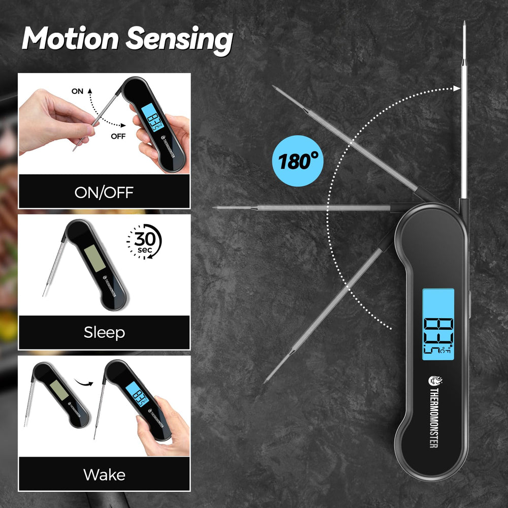 ThermoMonster comparada con una mano para mostrar escala y portabilidad