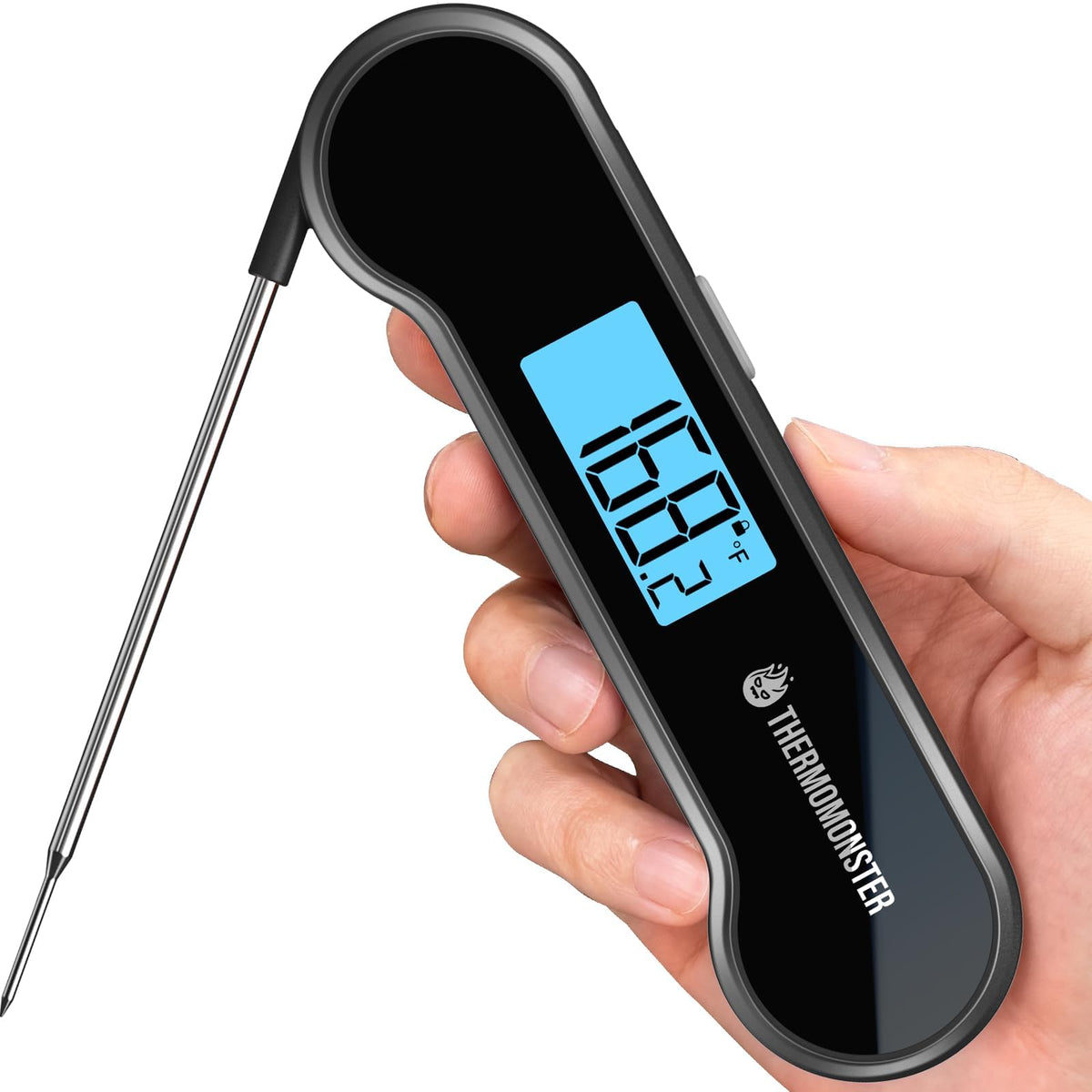 ThermoMonster frente del dispositivo mostrando diseño compacto y facilidad de uso