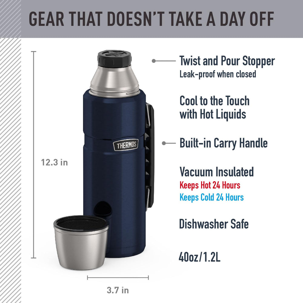 THERMOS detalle del acero 18/8 que muestra durabilidad y limpieza fácil