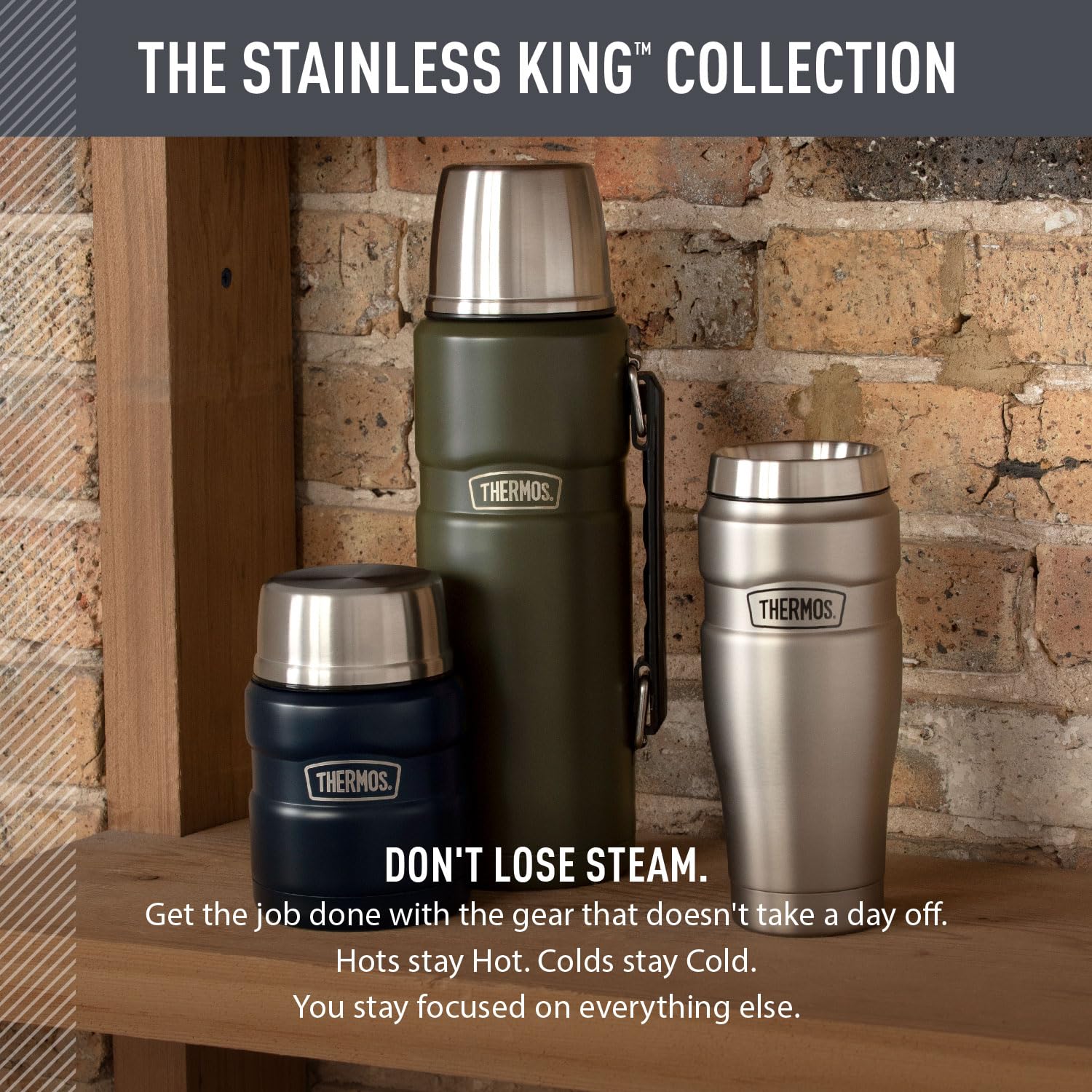 THERMOS superficie exterior sin sudor que mantiene las manos secas y confortables