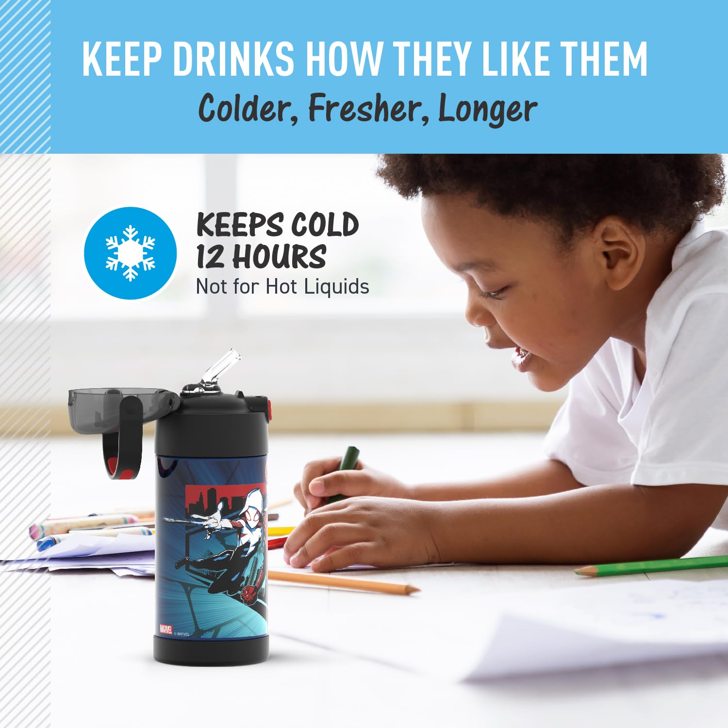 THERMOS FUNtainer comparación en mano para ver tamaño infantil