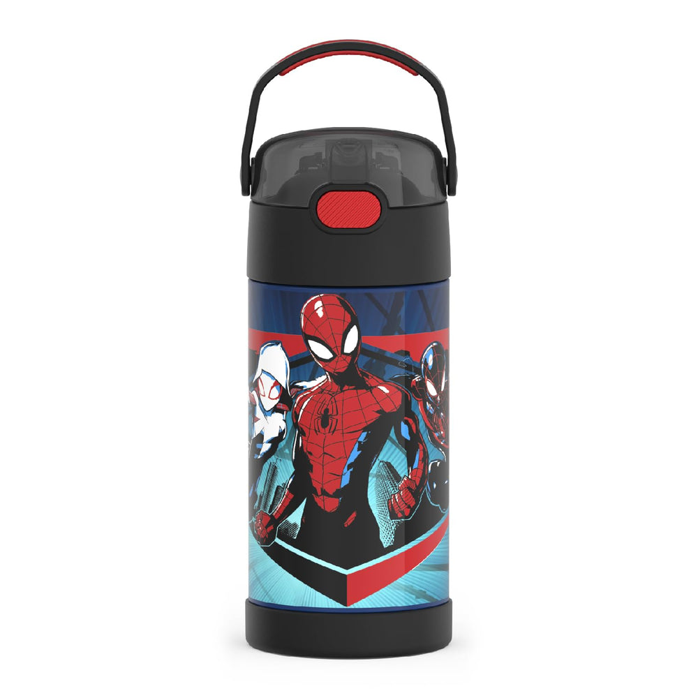 THERMOS FUNtainer frente Spider-Man mostrando diseño y diversión
