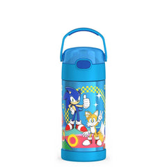 THERMOS FUNtainer vista frontal con diseño Sonic y cierre seguro
