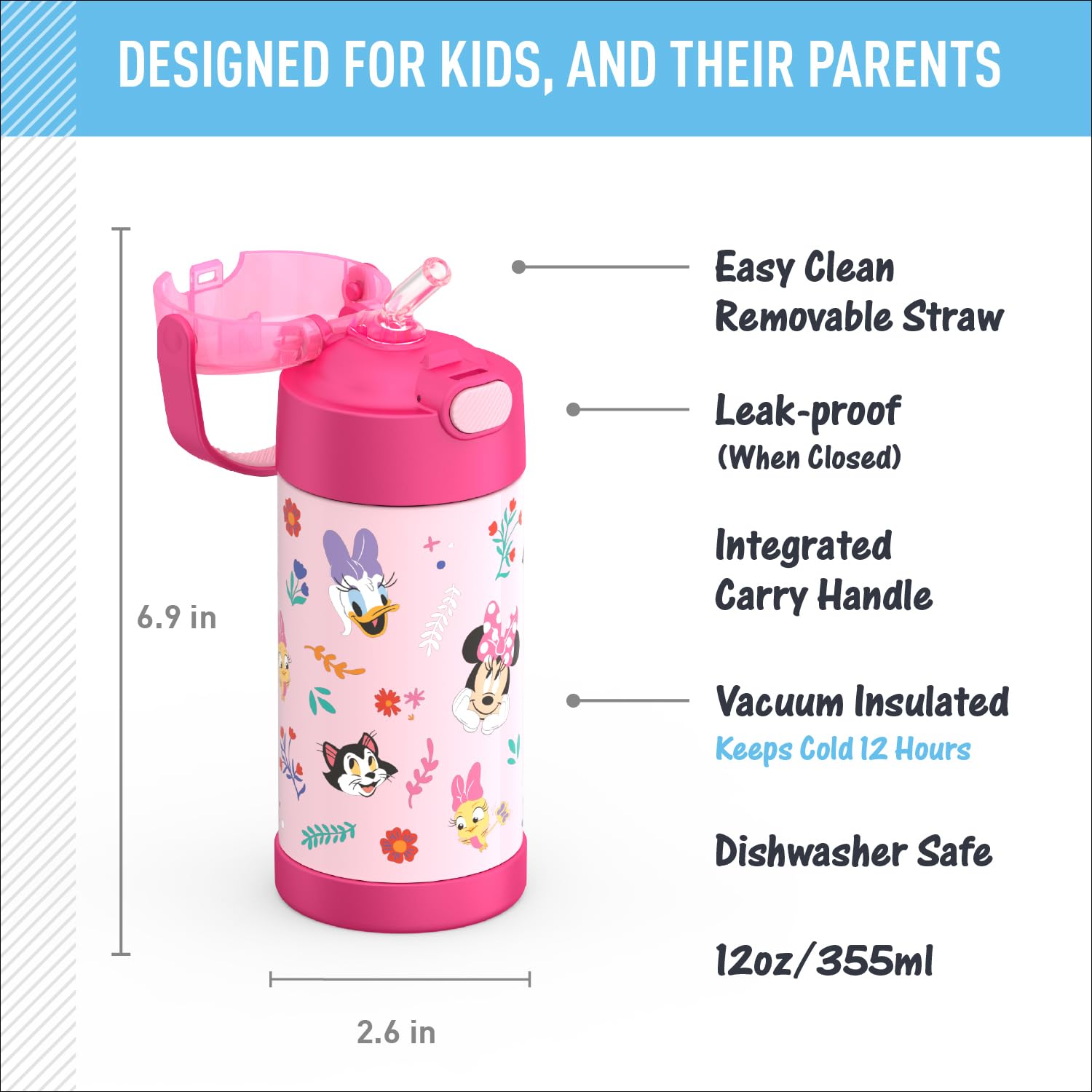 THERMOS FUNtainer popote de silicona removible mostrando higiene y limpieza