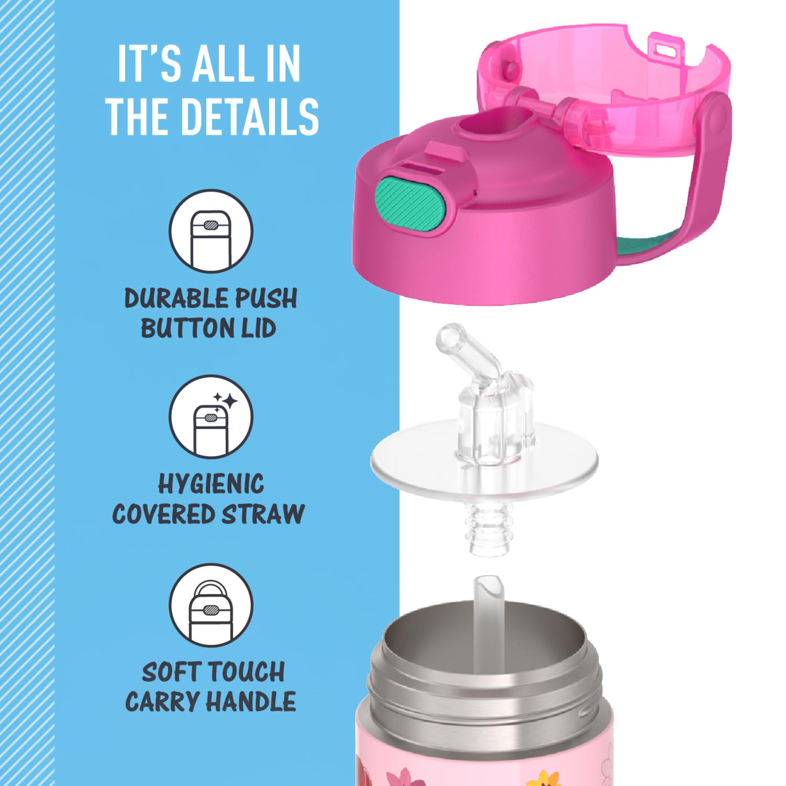 THERMOS FUNtainer Princesas textura del cuerpo resistente y sin sudor
