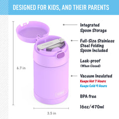 THERMOS FUNtainer tapa abierta mostrando cuchara plegable incluida