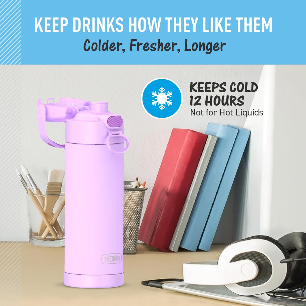 THERMOS FUNtainer colocada en bolsillo de mochila para llevar al colegio