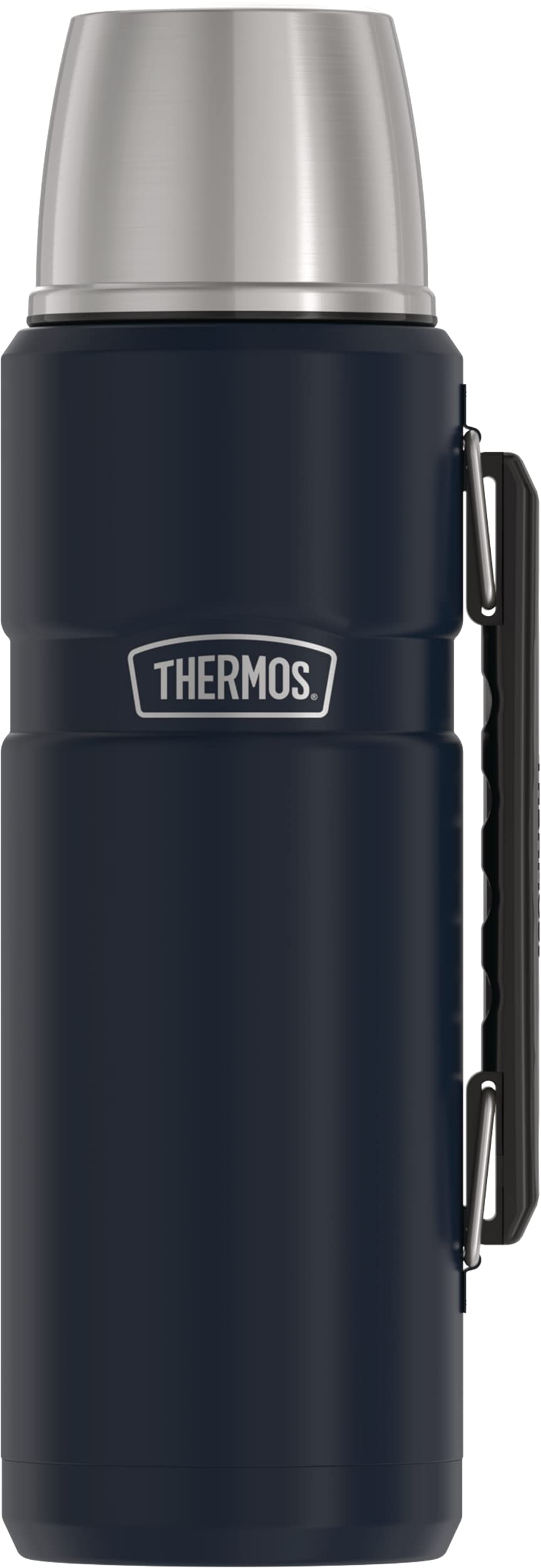 THERMOS Stainless King vista frontal Midnight Blue con aspecto resistente y práctico