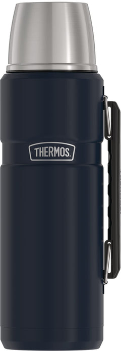 THERMOS Stainless King vista frontal Midnight Blue con aspecto resistente y práctico