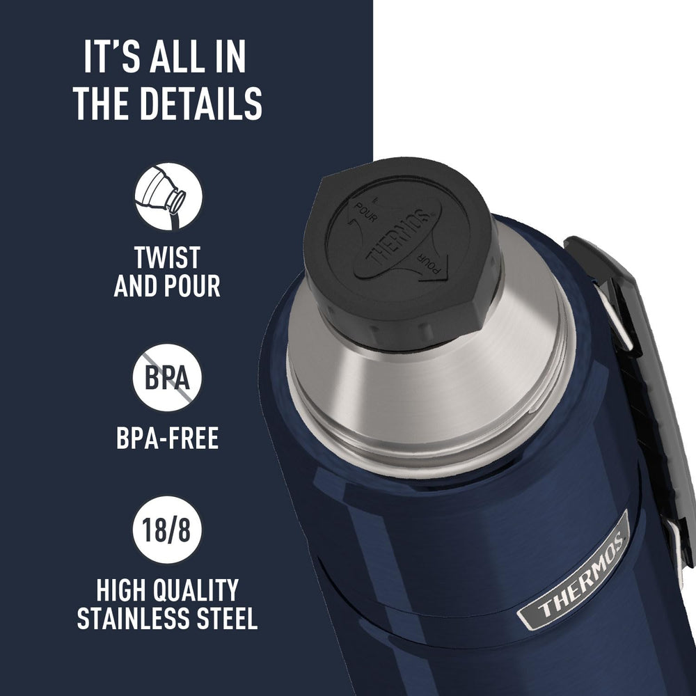 THERMOS tapón twist and pour abierto, facilita verter sin sacar el cierre