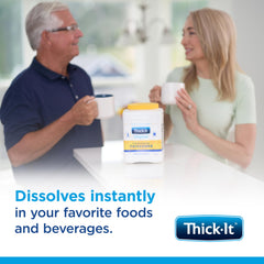 Thick-It sopa espesa en plato mostrando textura segura y apetecible