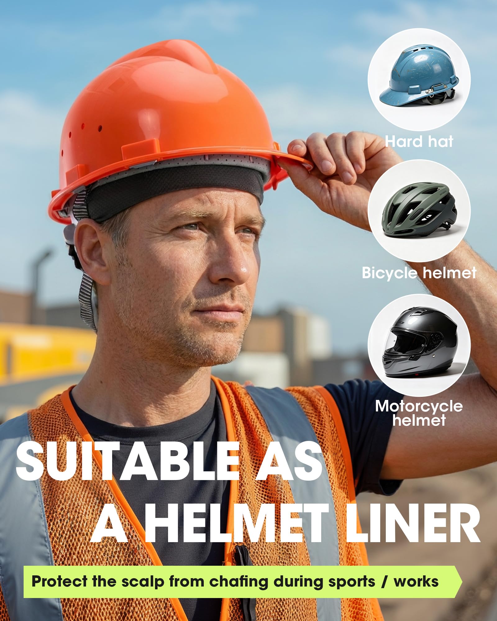 THINDUST gorra bajo casco de moto, ajuste seguro y sin deslizamiento