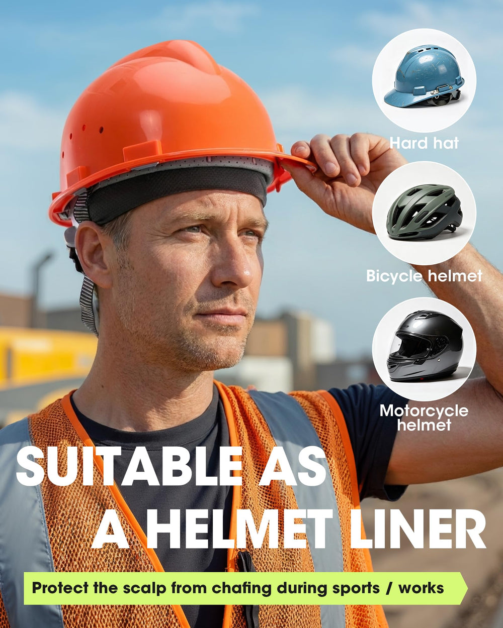THINDUST gorra bajo casco de moto, ajuste seguro y sin deslizamiento