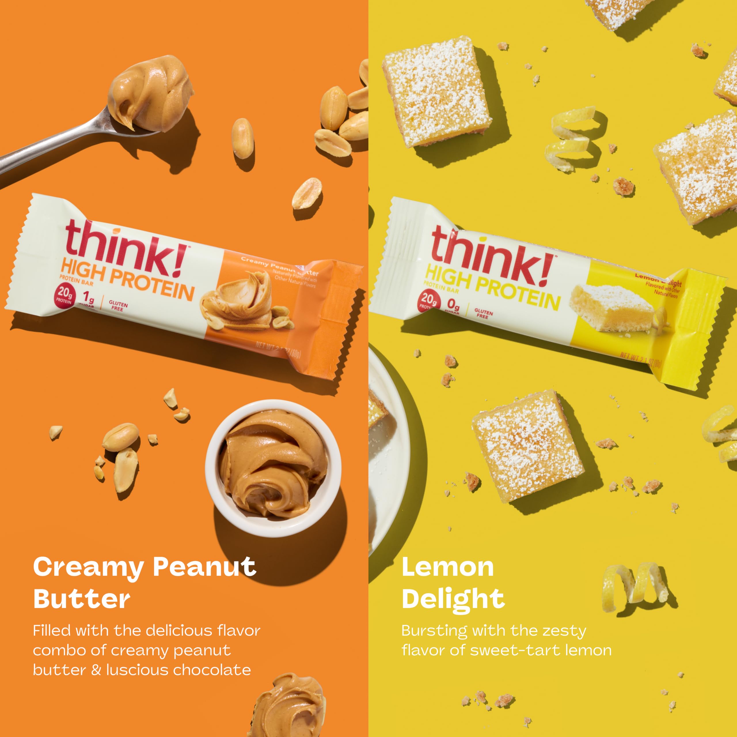 think! Brownie Crunch primer plano del crujiente y sabor chocolateado