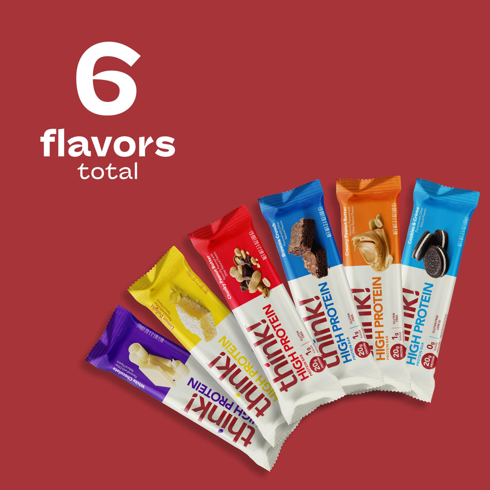 think! barra White Chocolate en mano, snack alto en proteína listo