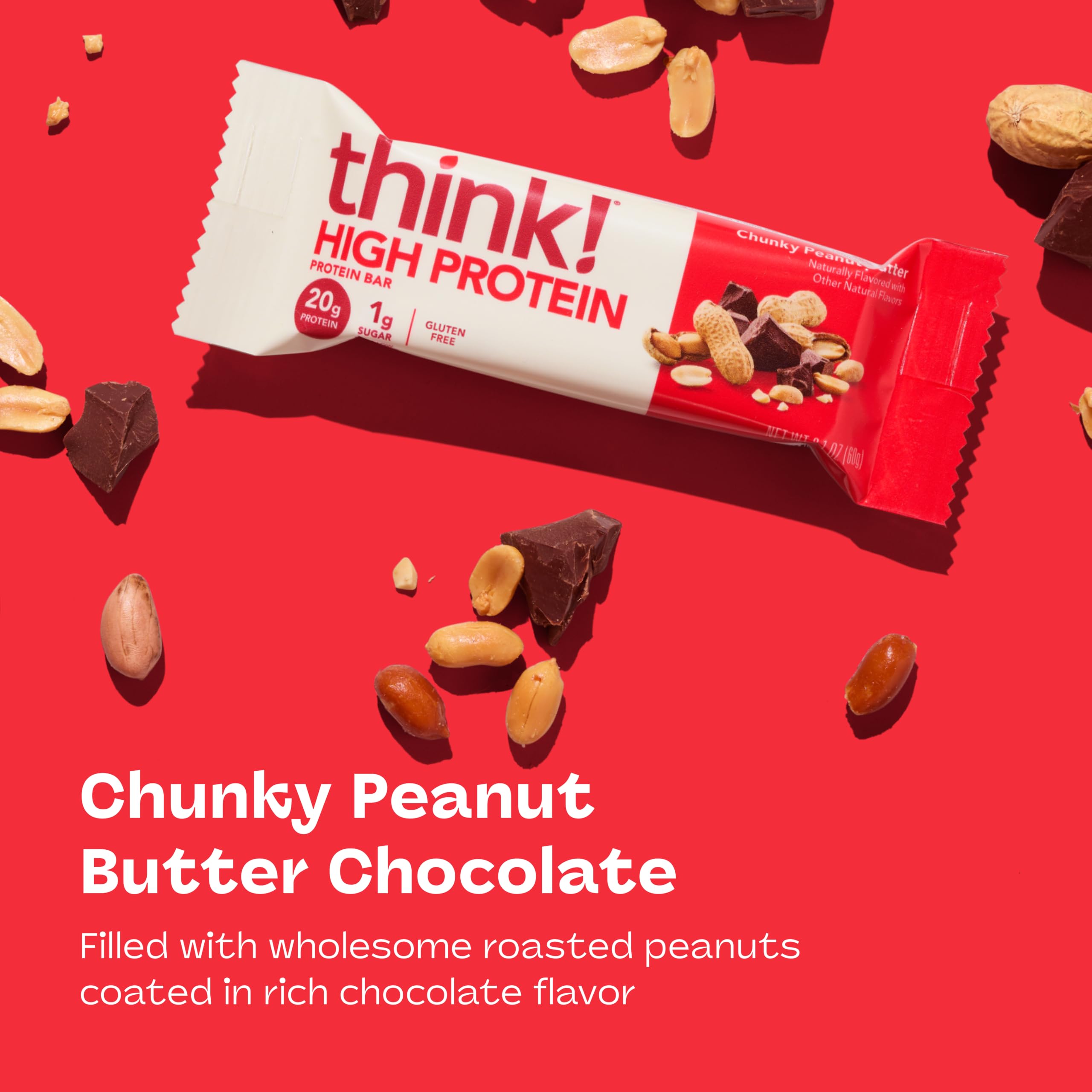 think! textura con trozos de cacahuete ofreciendo crujiente y sabor
