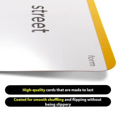 Think Tank Scholar hand holding card showing jumbo size for visibility