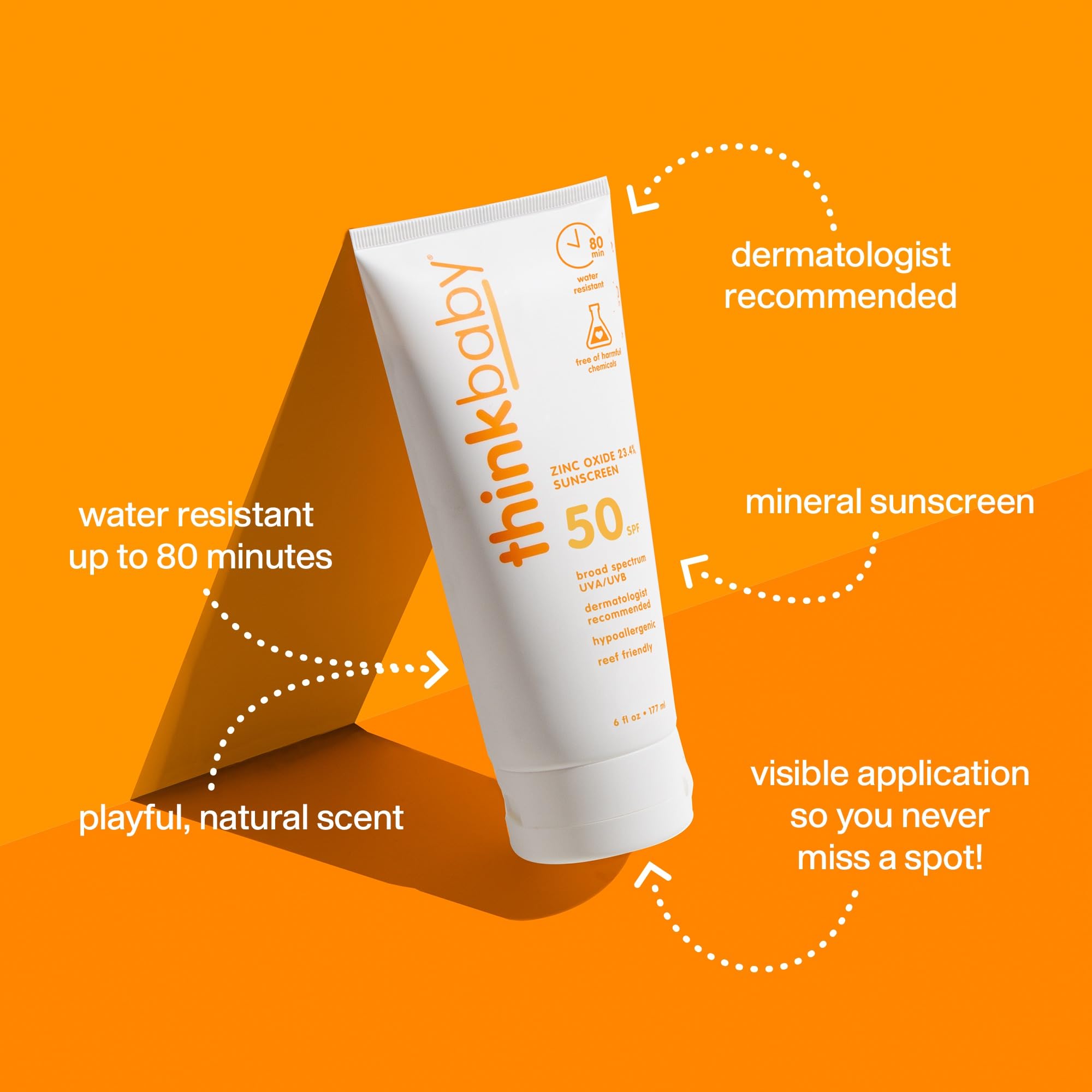 Thinkbaby textura crema mineral blanca que facilita aplicación rápida