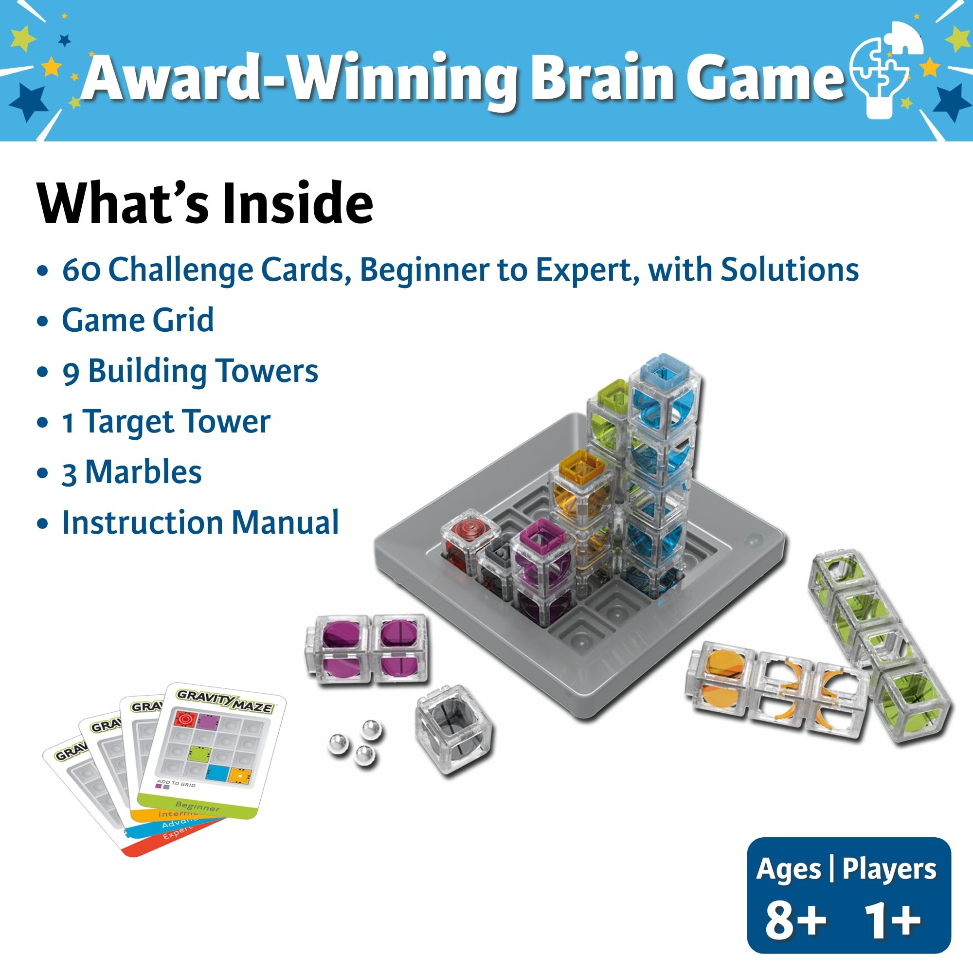 ThinkFun comparación de tamaño en manos para mostrar escala y piezas manejables