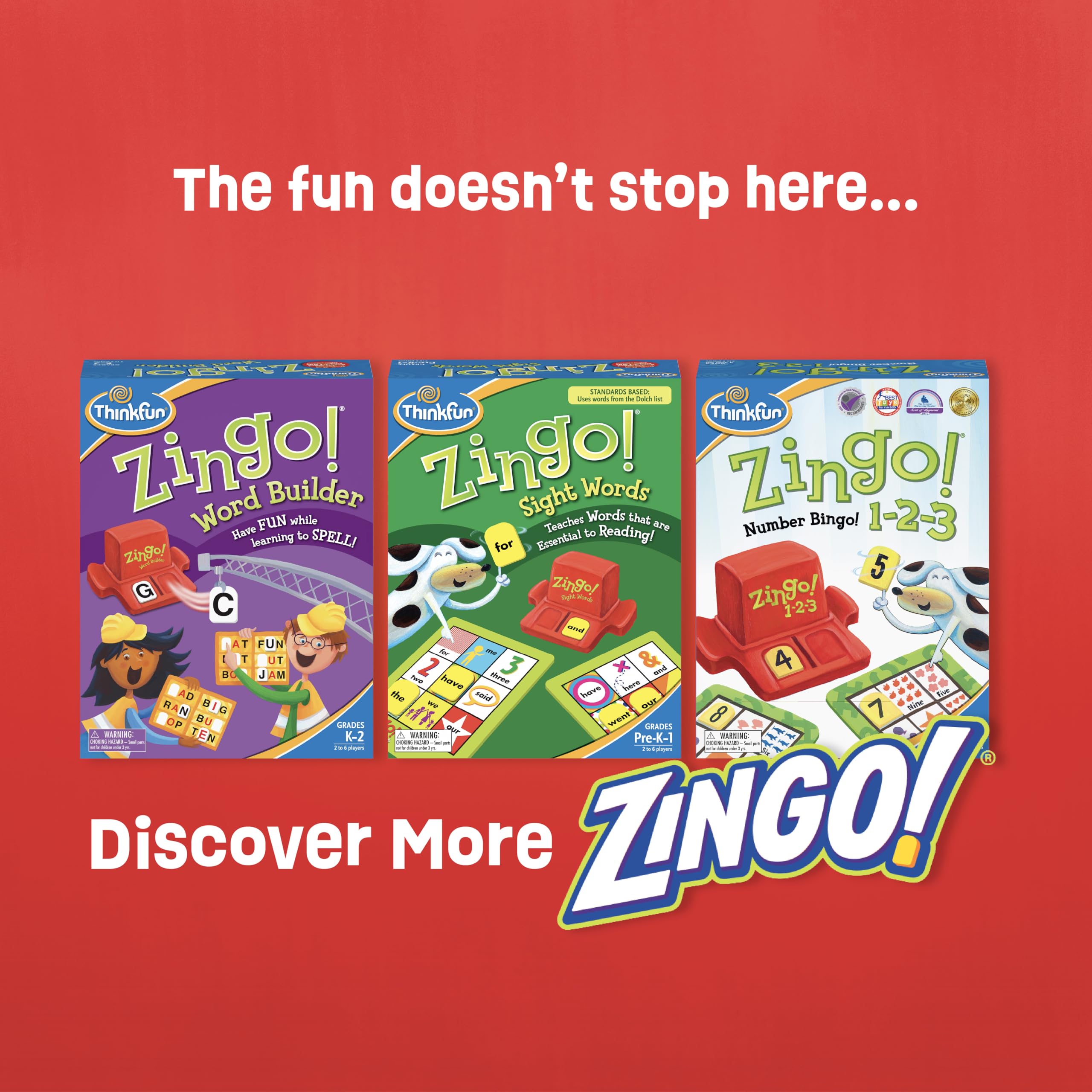 ThinkFun comparación de tamaño de piezas Zingo para valorar escala real