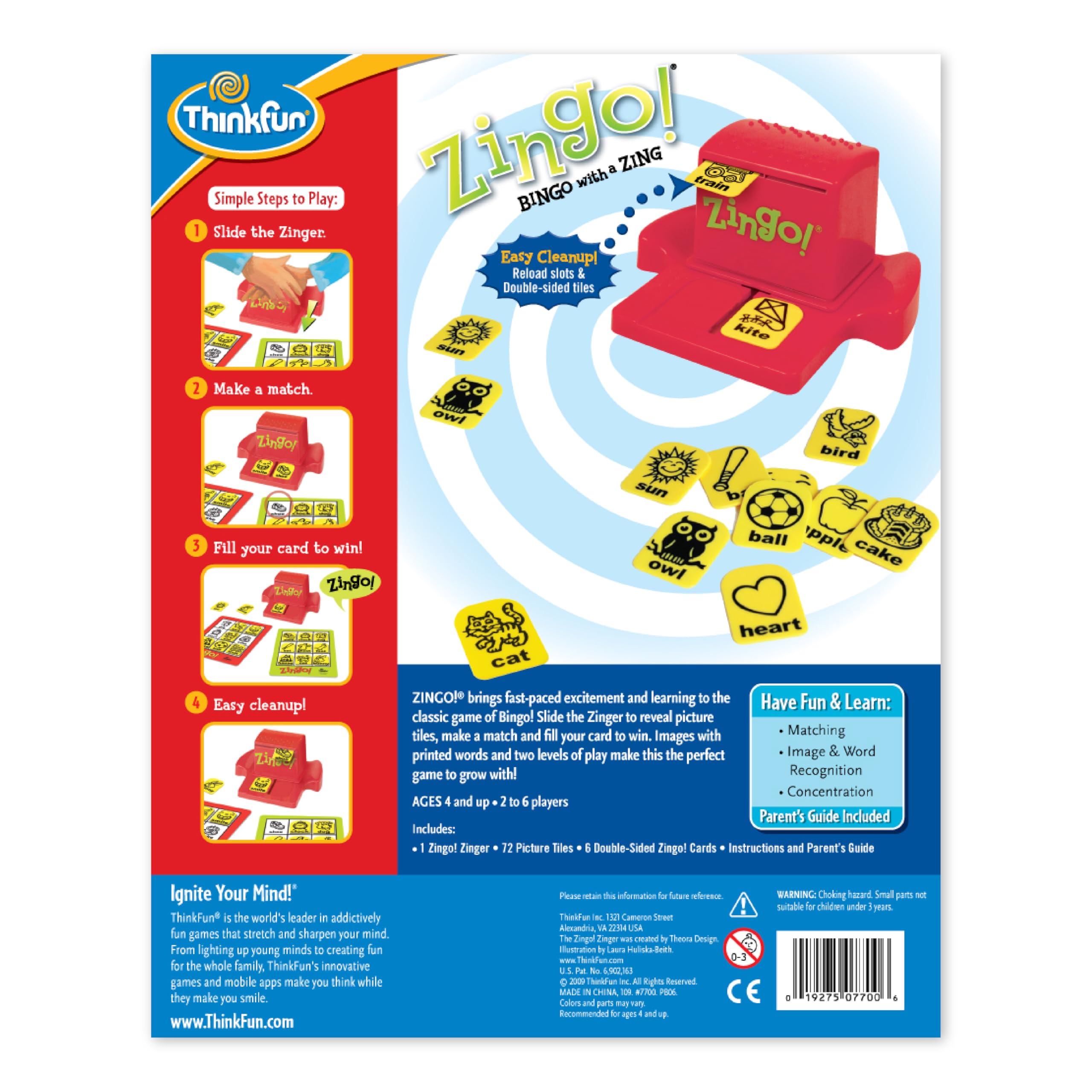 ThinkFun manual de instrucciones Zingo con pasos claros y accesibles
