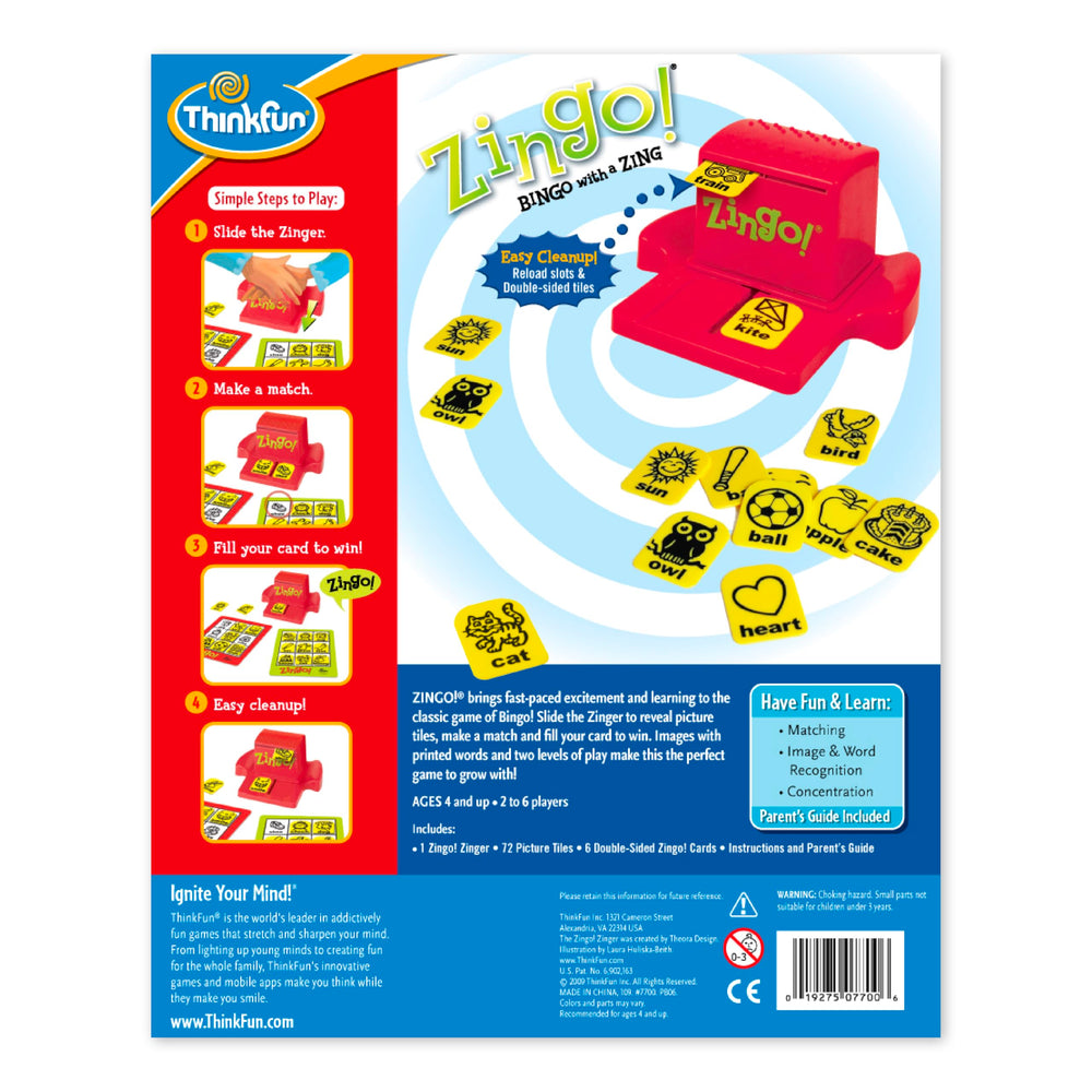 ThinkFun manual de instrucciones Zingo con pasos claros y accesibles