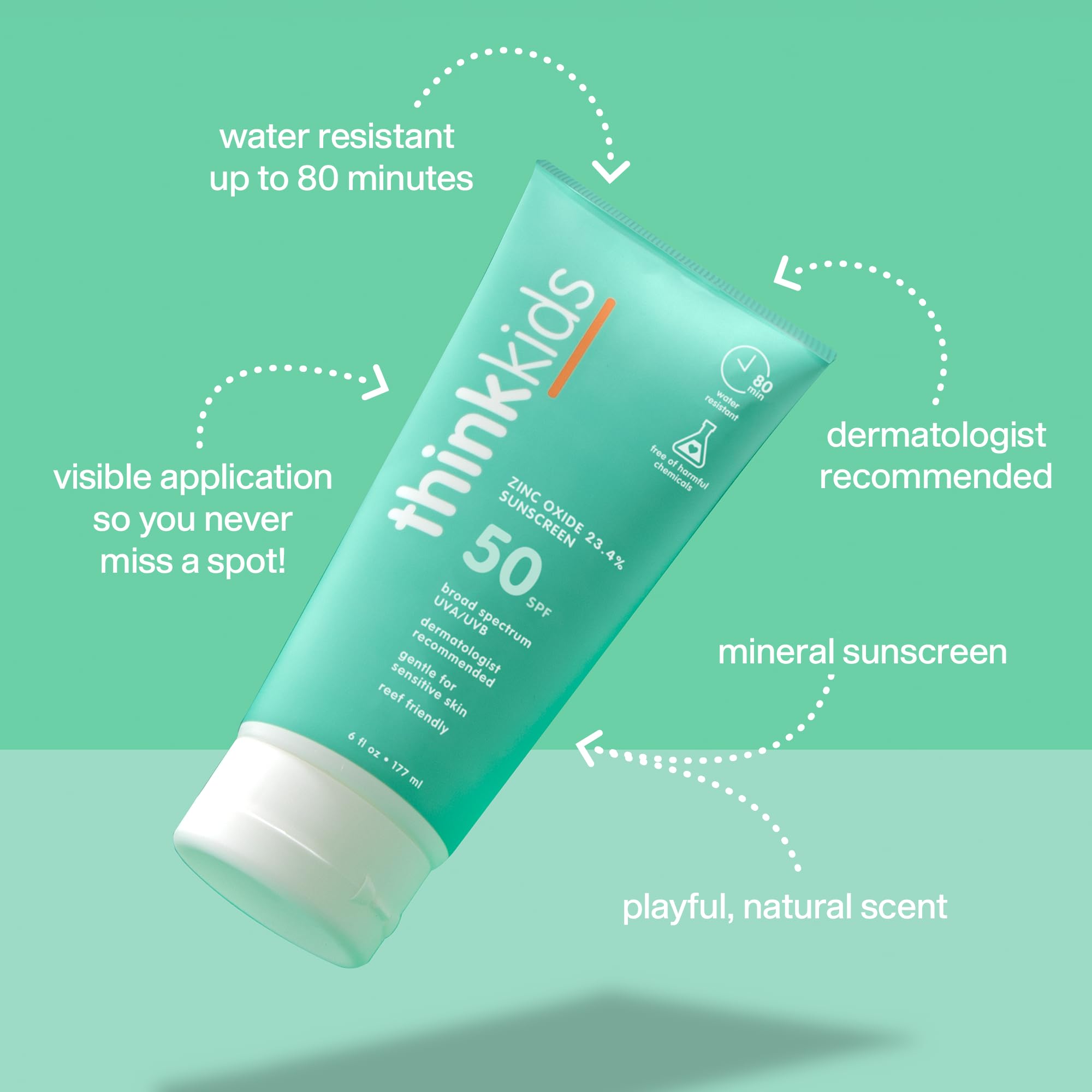 THINK textura de la crema mineral en primer plano que facilita aplicación rápida